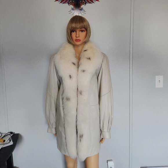 #548 Leather/fox fur coat